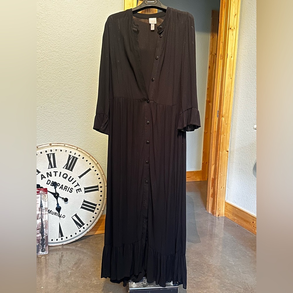 ASOS Black Long Sleeve Maxi Dress